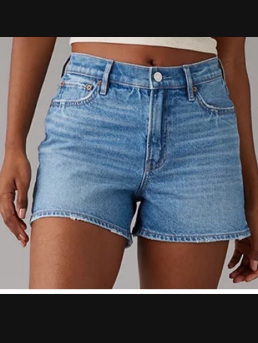 American Eagle Women's Strigid High Rise Relaxed Denim Short Blue Size 0